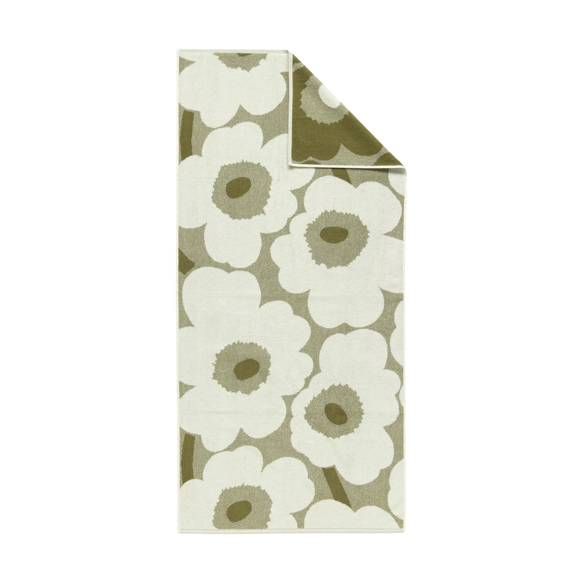 Unikko badehåndklæde 70x150 cm, Green umber-creme Marimekko