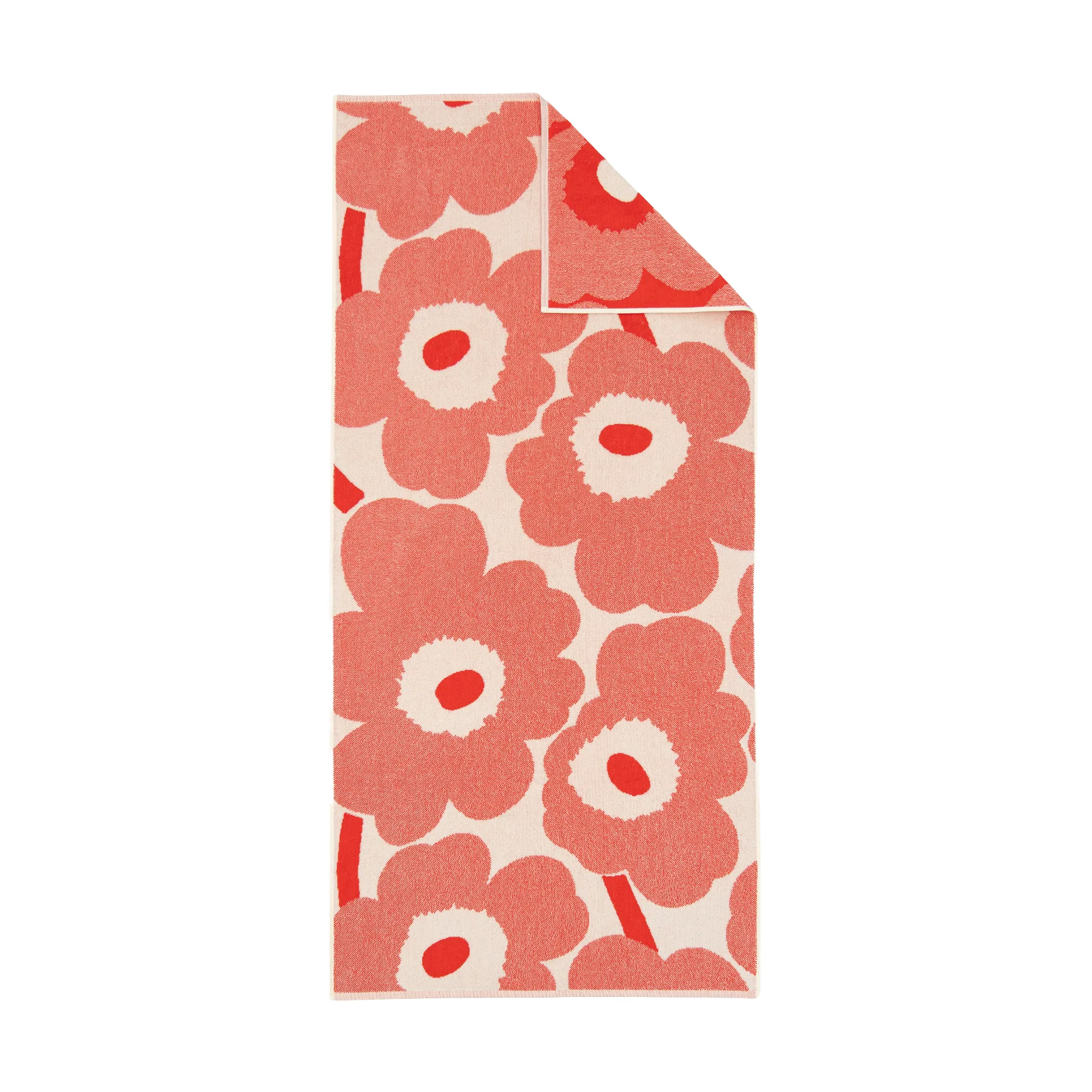 Unikko badehåndklæde 70x150 cm, Off white-orange red Marimekko