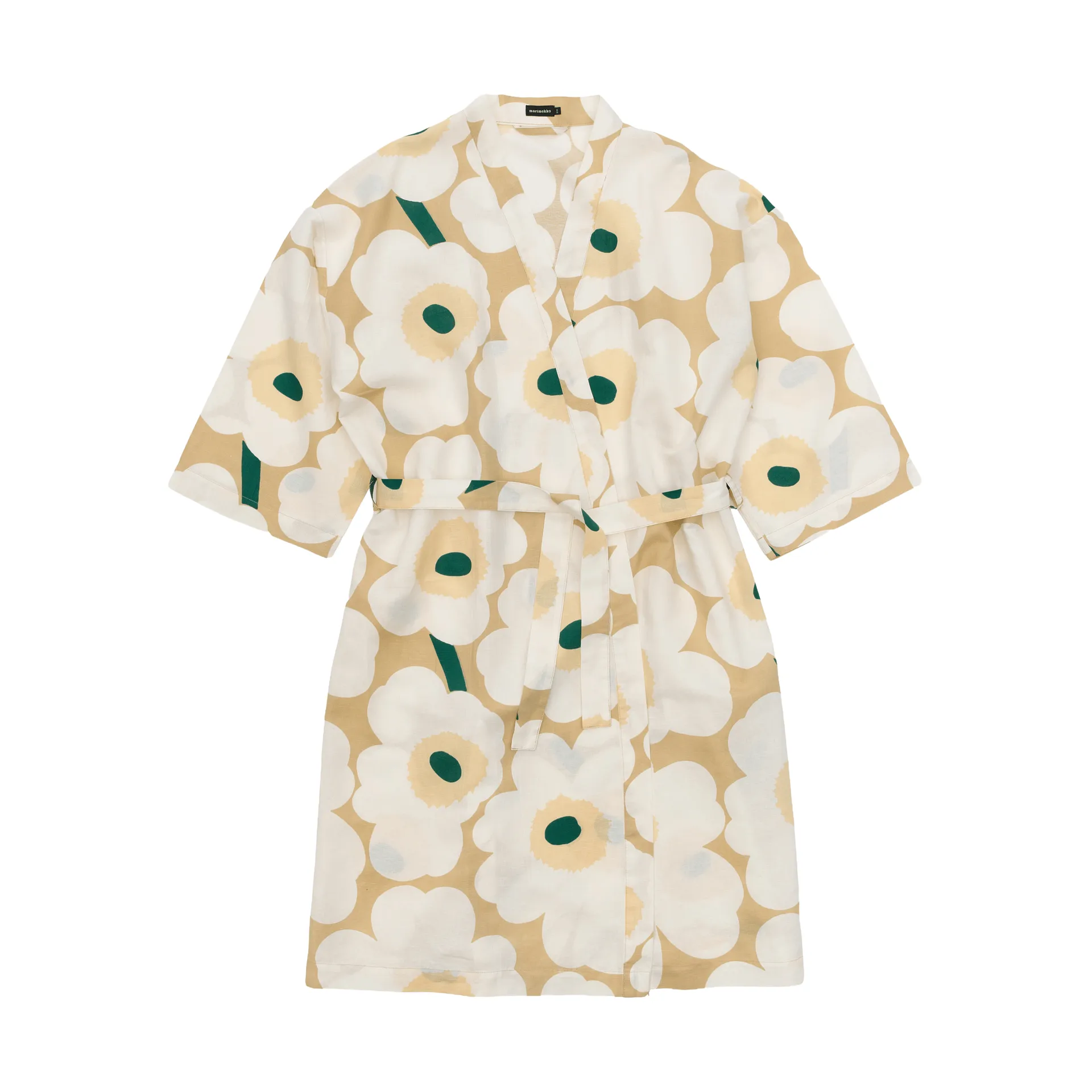 Unikko badekåbe S/M, Sand-off white-hay-emerald, S/M Marimekko