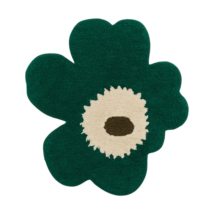 Unikko bademåtte 73x74 cm - Emerald-off white-muldvarpegrå - Marimekko