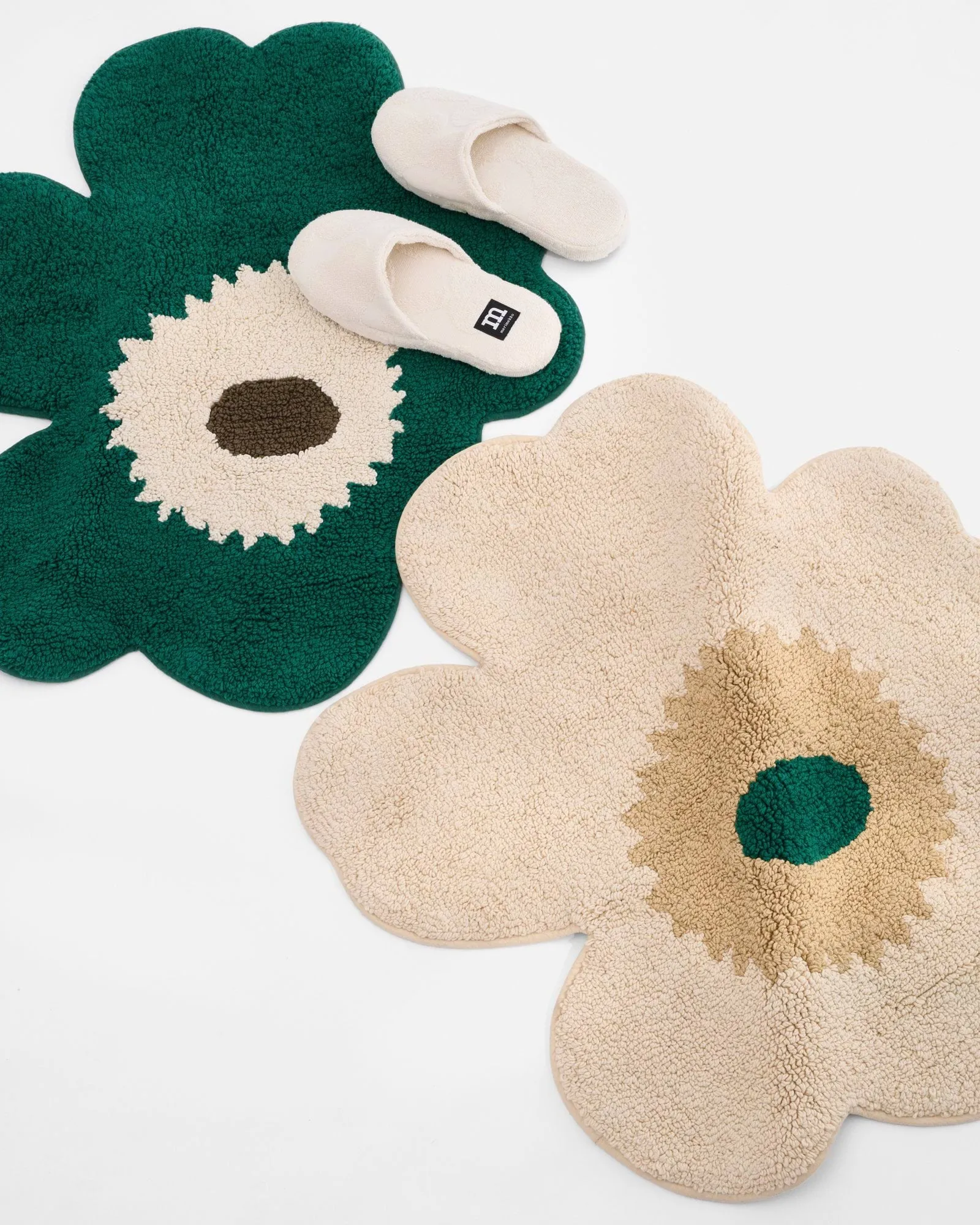Unikko bademåtte 73x74 cm, Emerald-off white-muldvarpegrå Marimekko