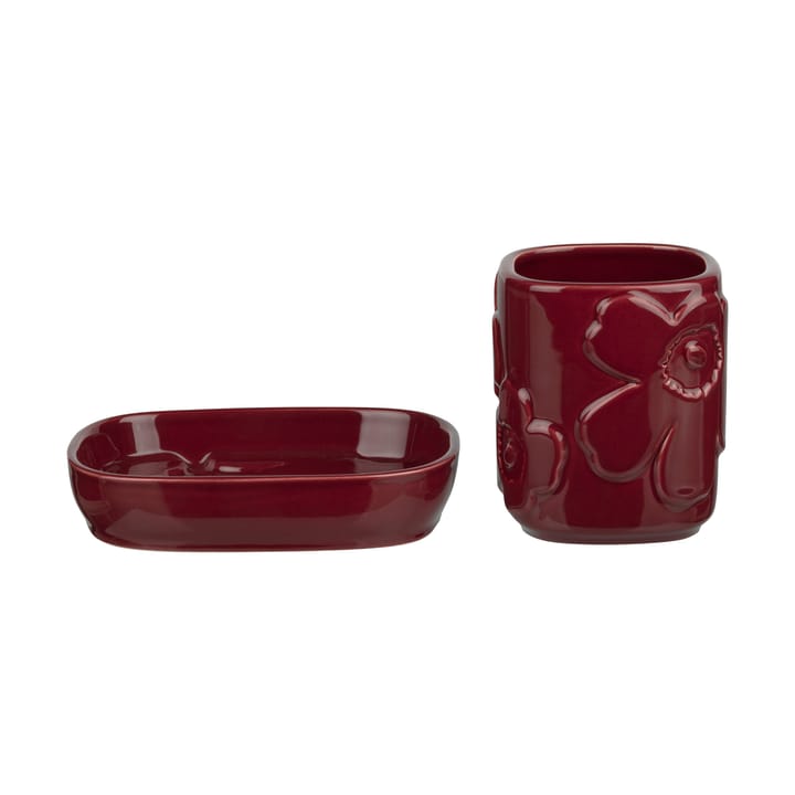 Unikko badeværeslessæt 2 dele - Burgundy - Marimekko