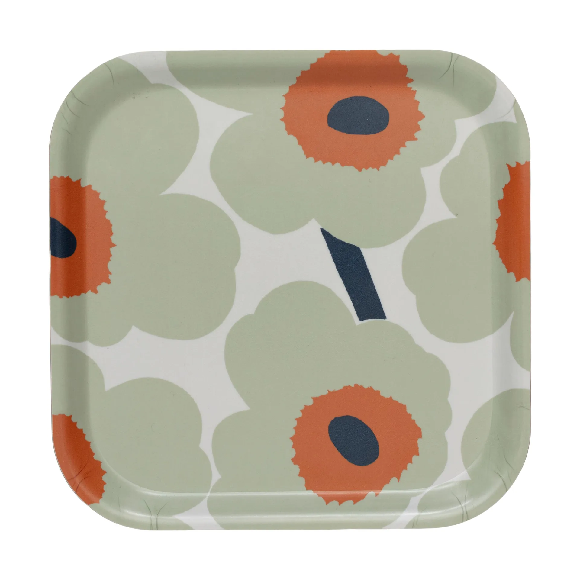 Unikko bakke 20x20 cm, Off white-sage-orange Marimekko