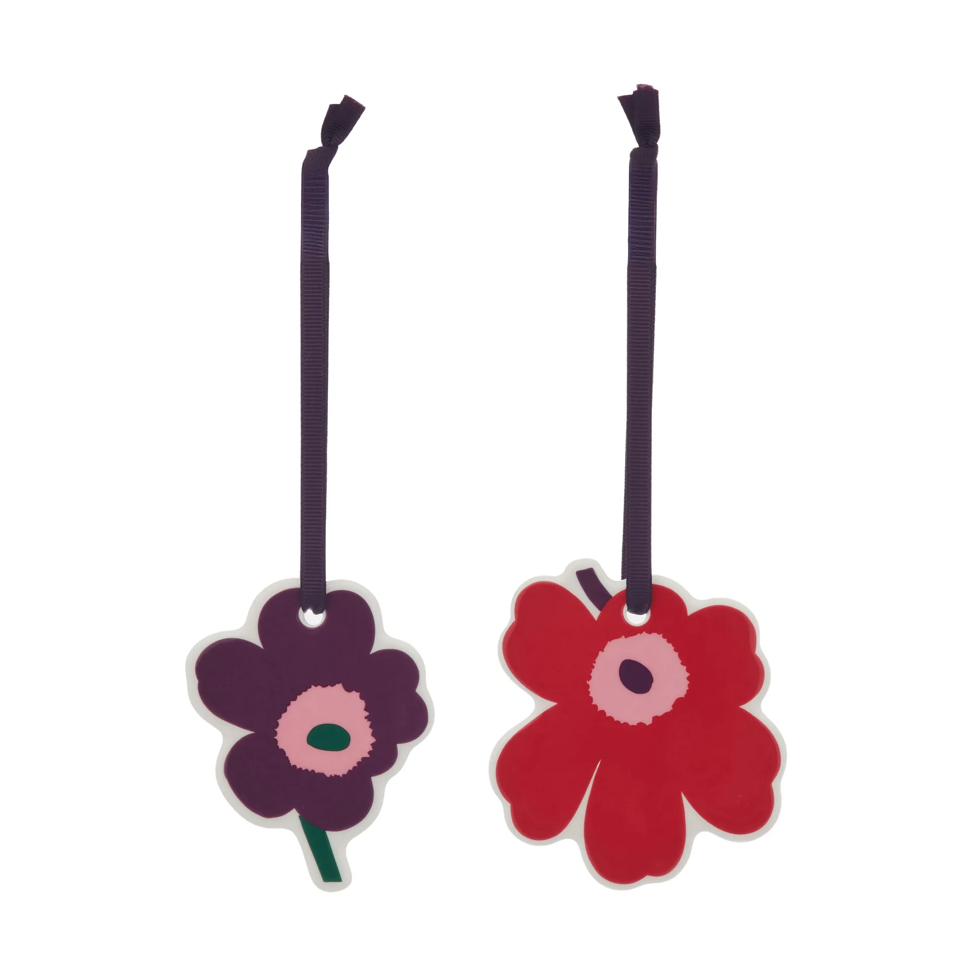Unikko dekorationsophæng, Cranberry-pink-plum, 2-dele Marimekko
