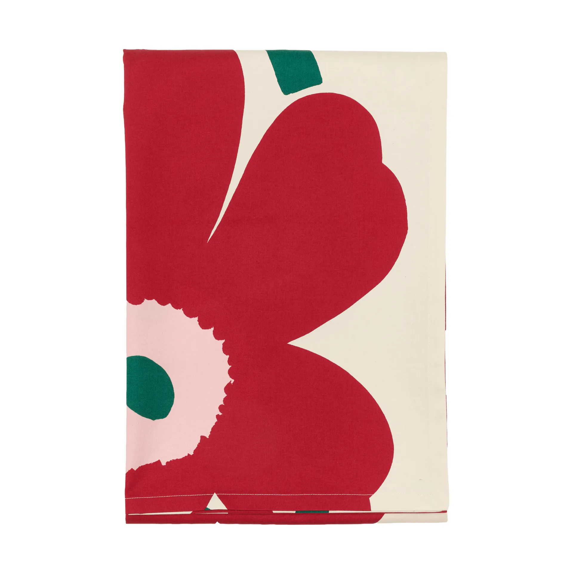 Unikko dug, Off white-cranberry-rose, 135x250 cm Marimekko