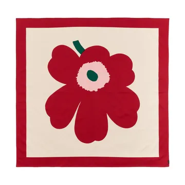 Unikko dug - Off white-cranberry-rose, 140x140 cm - Marimekko