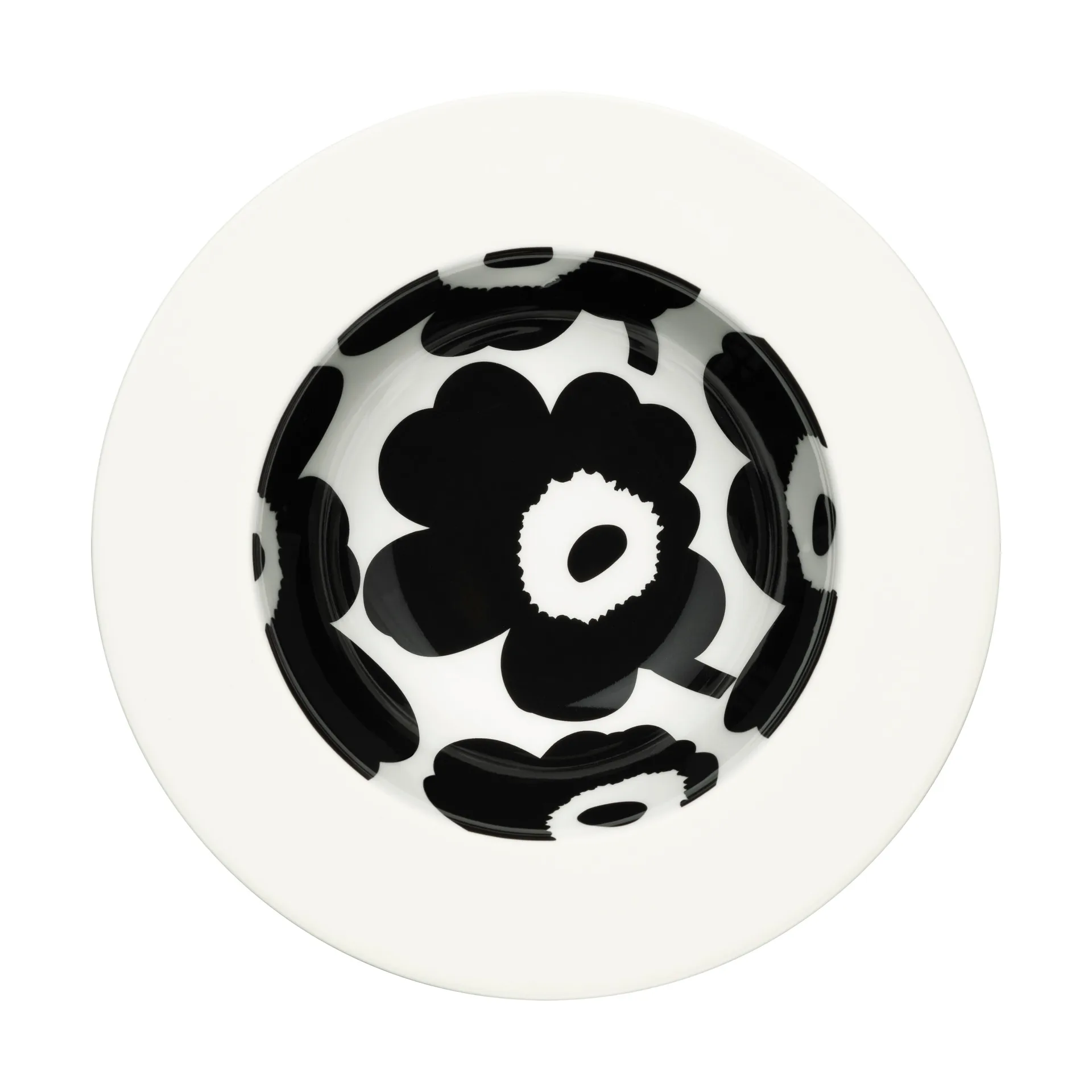 Unikko dyb tallerken Ø20 cm, White-black Marimekko