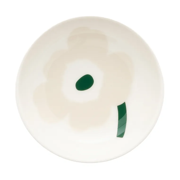 Unikko dyb tallerken, Beige-white-light sand-dark green Marimekko