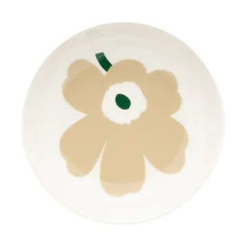Unikko dyb tallerken - Beige-white-light sand-dark green - Marimekko