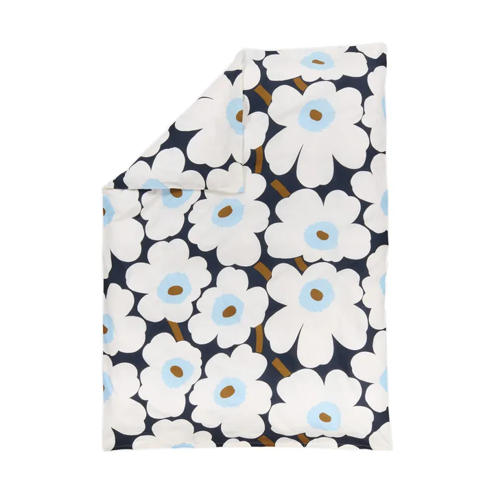 Unikko dynebetræk 150x210 cm - Blueberry-off white-cold blue - Marimekko