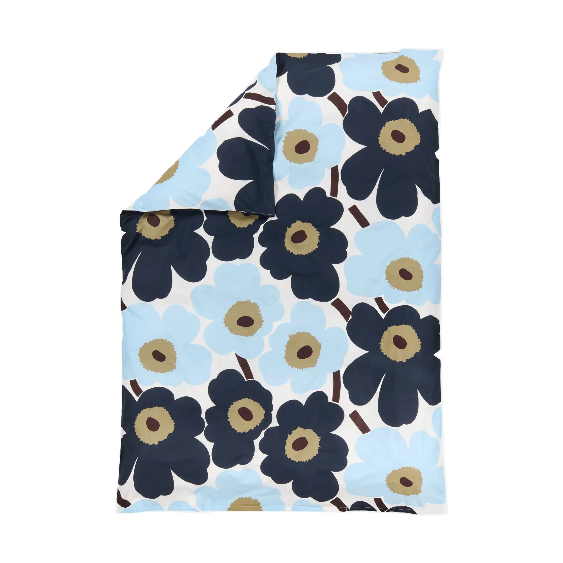 Unikko dynebetræk 150x210 cm, Off white-blueberry-cold blue Marimekko