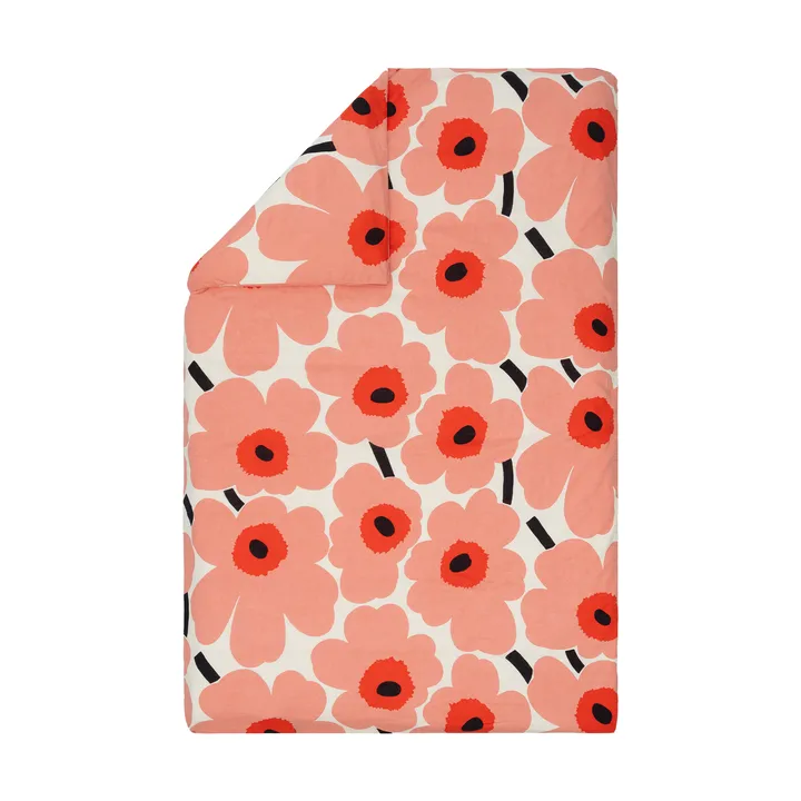 Unikko dynebetræk 150x210 cm - Off white-coral-orange red-charcoal - Marimekko