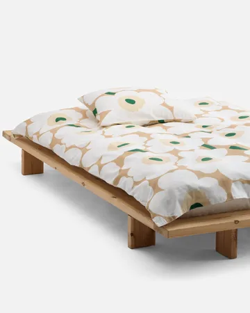 Unikko dynebetræk 150x210 cm - Sand-off white-hay-emerald - Marimekko