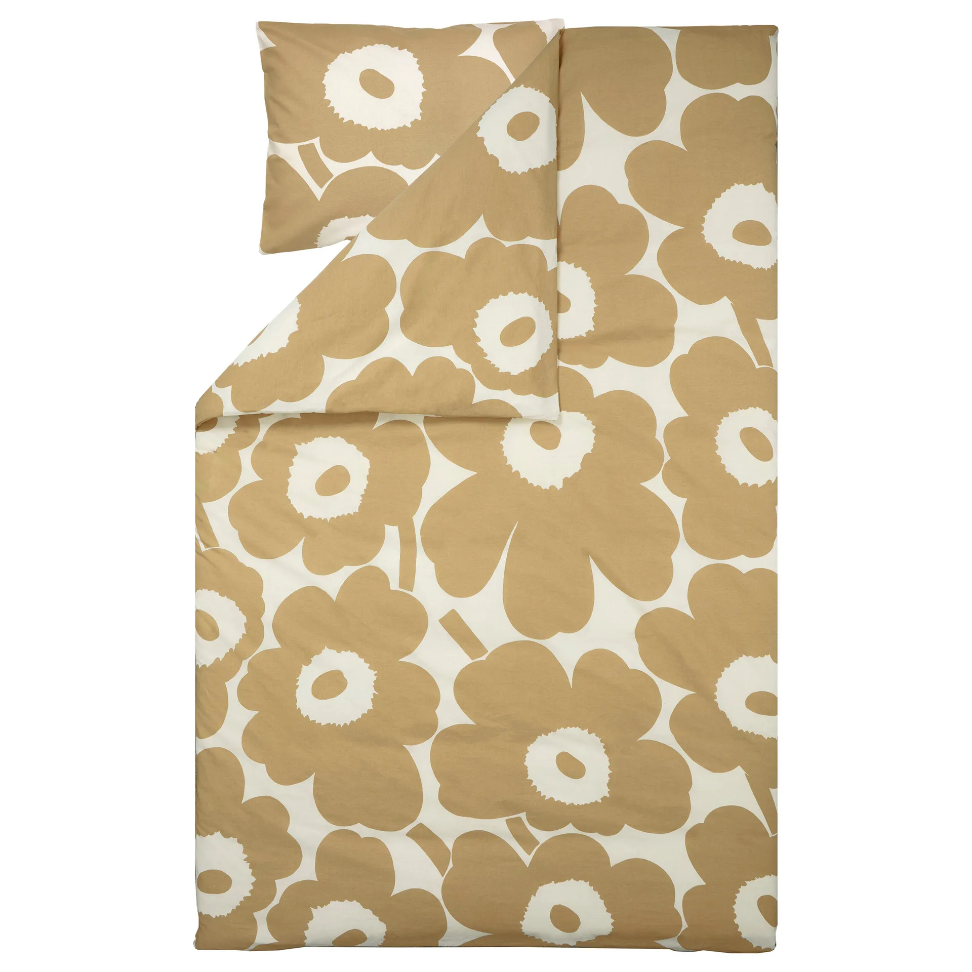 Unikko dynebetræk bomuld/hamp 150x210 cm, Beige Marimekko