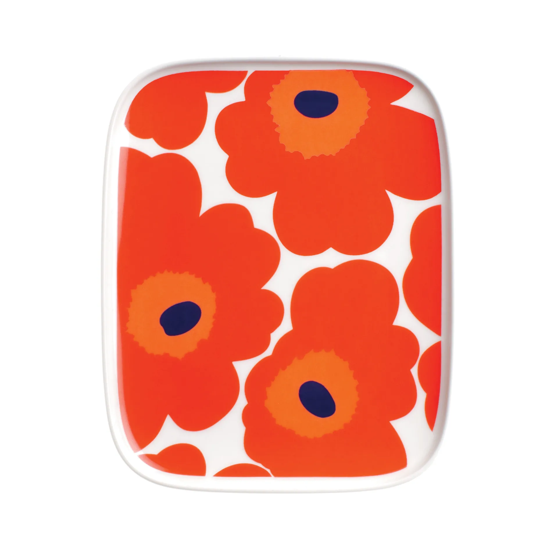Unikko fad 15x12 cm, rød-hvid Marimekko