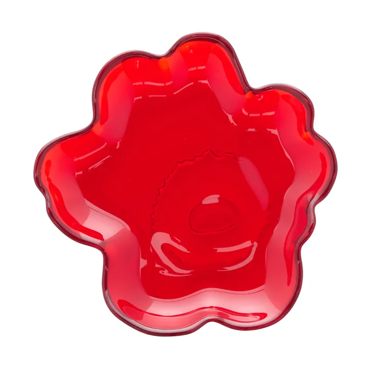 Unikko glas­tallerken Ø13 cm - Rød - Marimekko