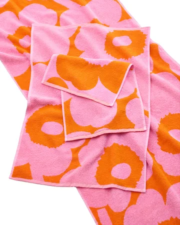 Unikko gæstehåndklæde 30x50 cm - Orange-pink - Marimekko
