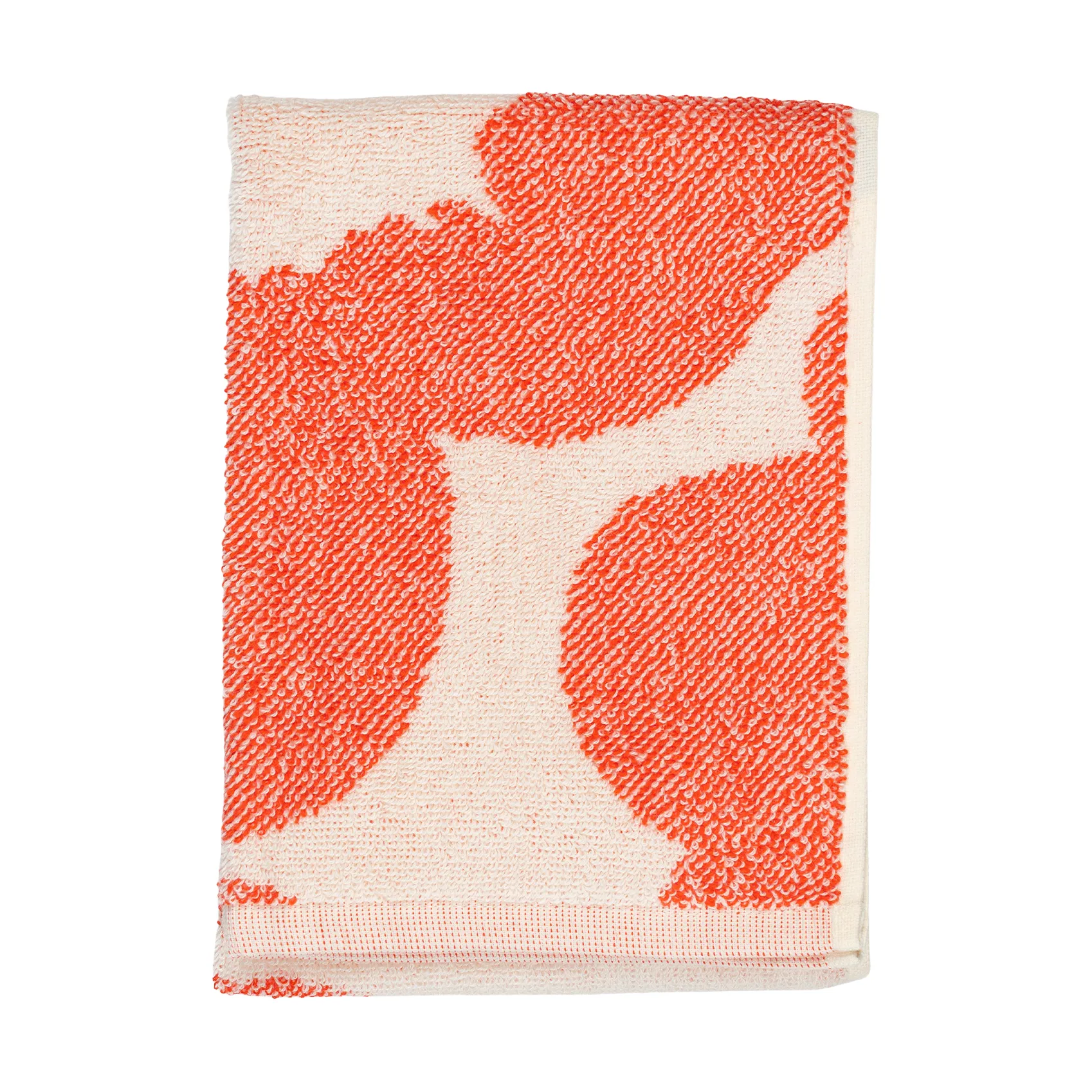 Unikko gæstehåndklæde 32x50 cm, Off white-orange red Marimekko