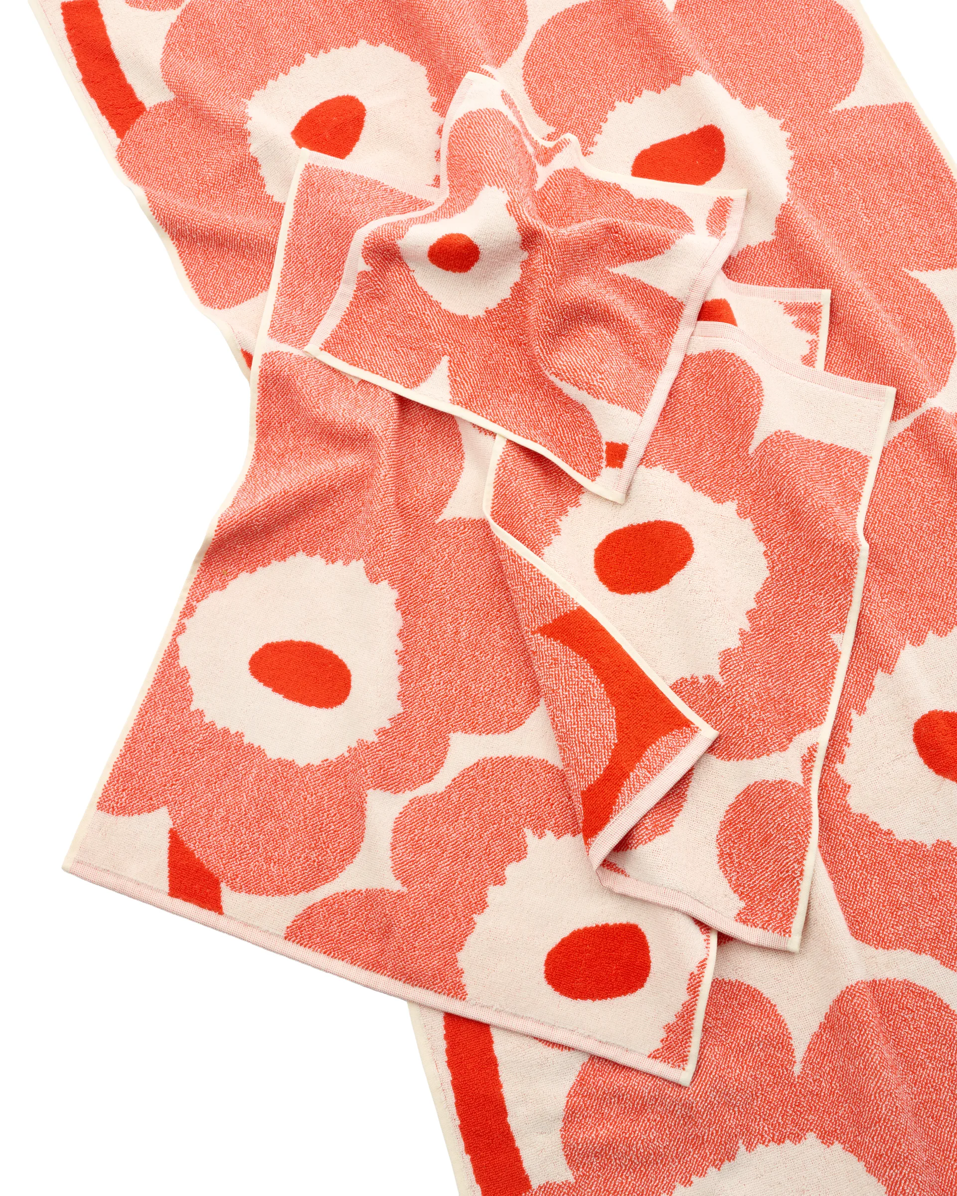 Unikko håndklæde 50x70 cm, Off white-orange red Marimekko