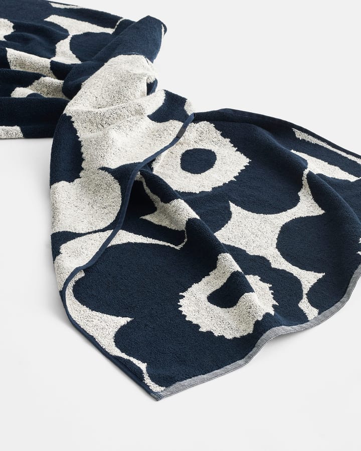 Unikko håndklæde naturhvid/mørkeblå, 70x150 cm Marimekko