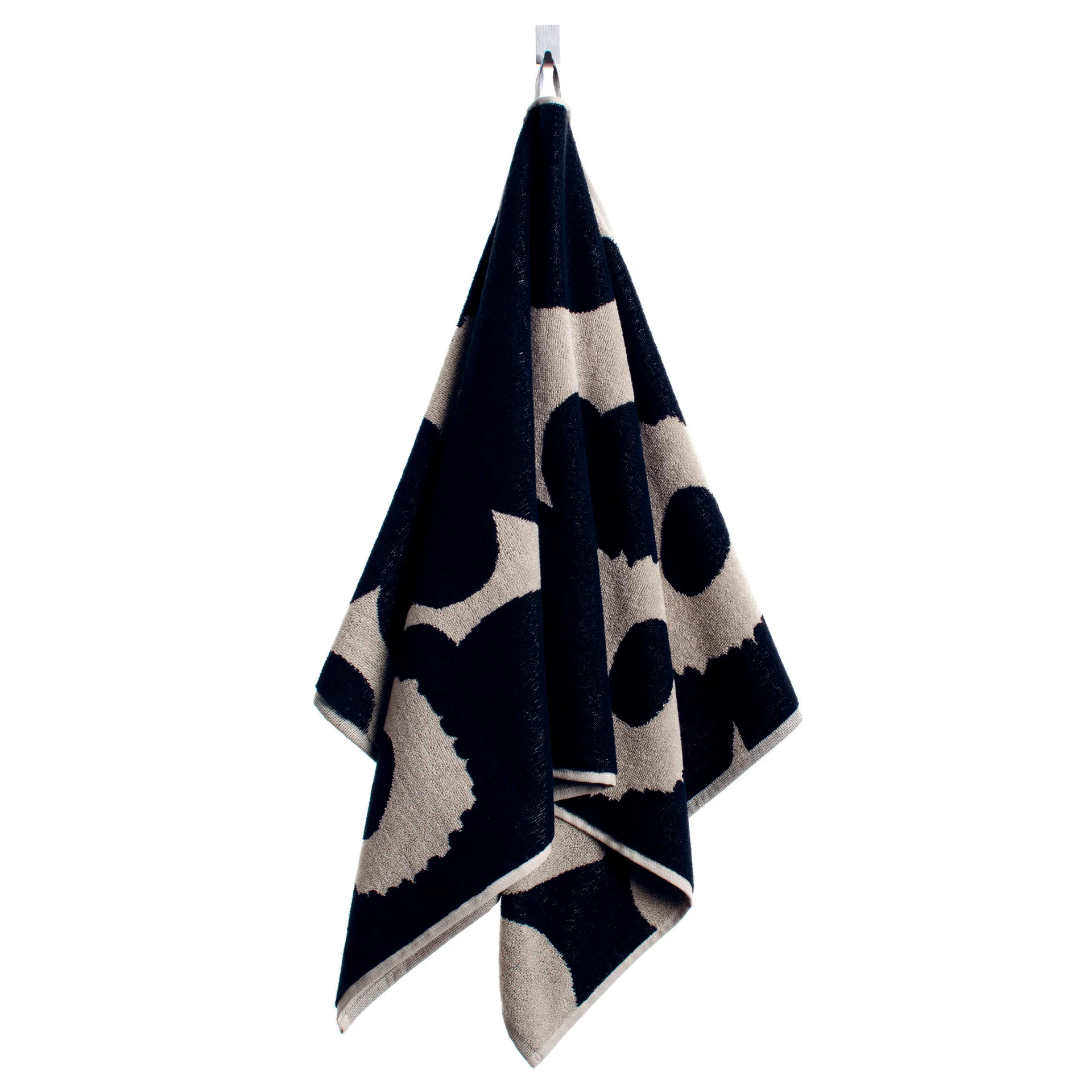 Unikko håndklæde sort-sand, håndklæde Marimekko
