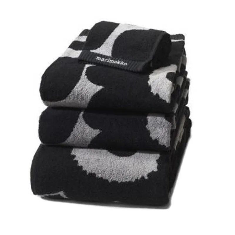 Unikko håndklæde sort-sand, håndklæde Marimekko