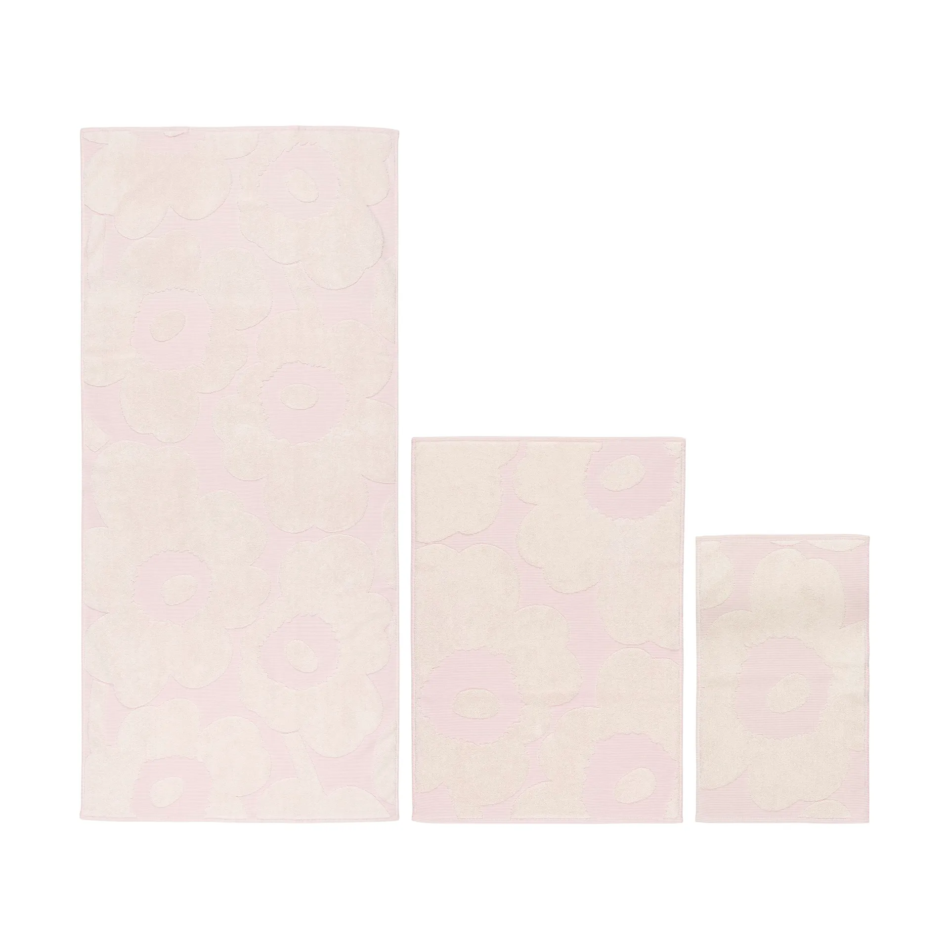 Unikko håndklædesæt 3 dele, White-light pink Marimekko