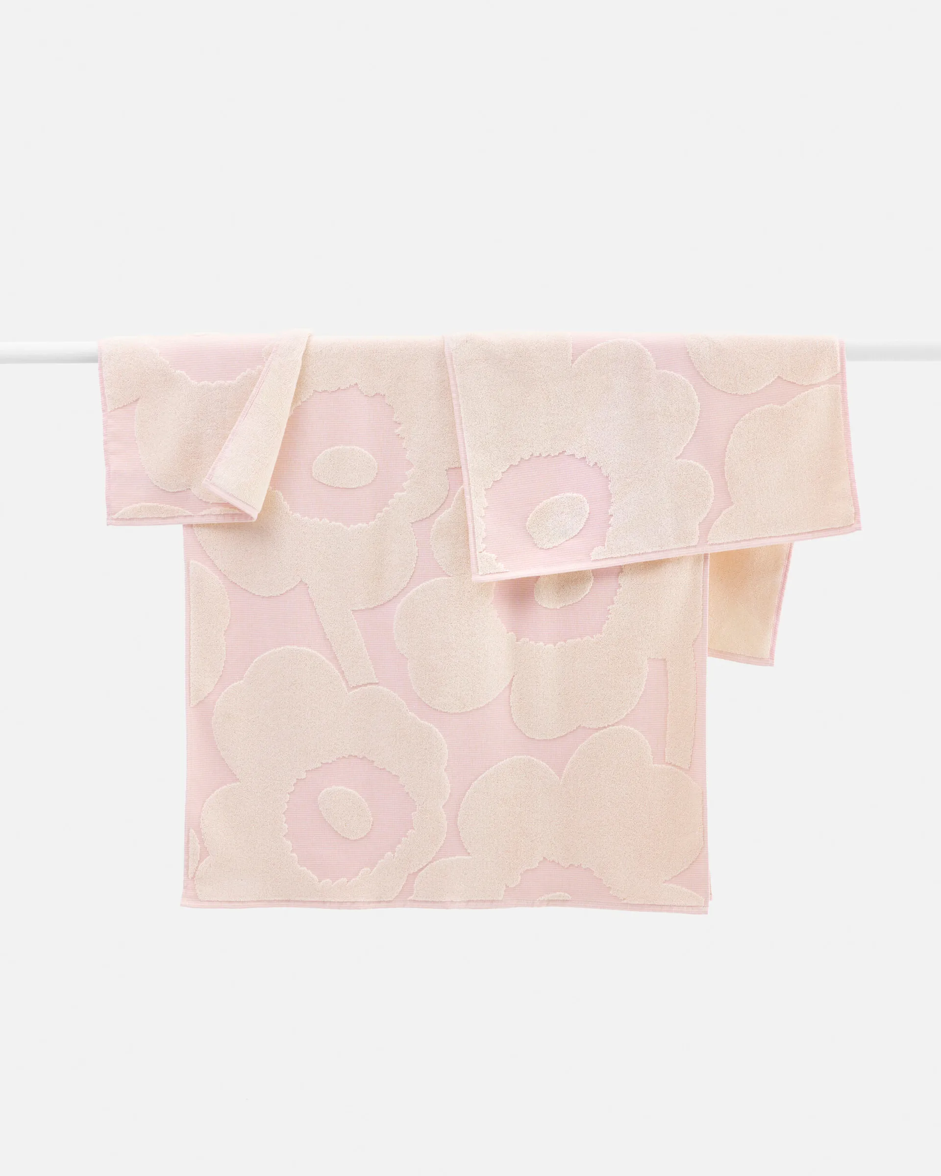 Unikko håndklædesæt 3 dele, White-light pink Marimekko