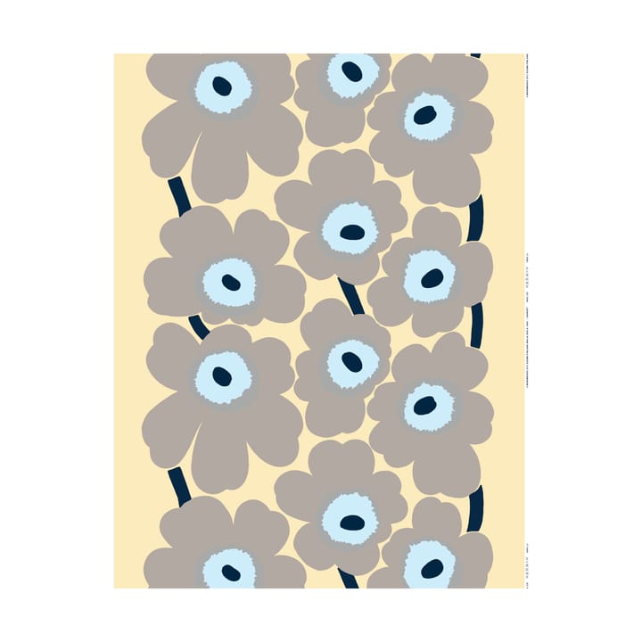 Unikko hørstof - Sand-grey-pale blue - Marimekko