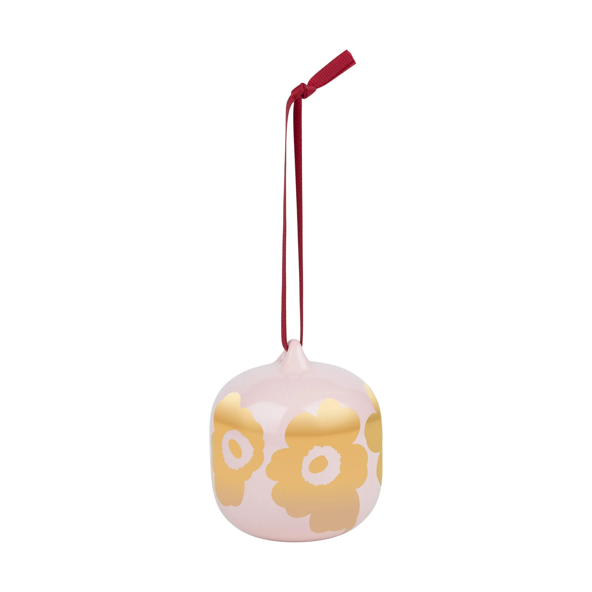 Unikko julekugle 2025 7x7 cm, Pink-gold Marimekko