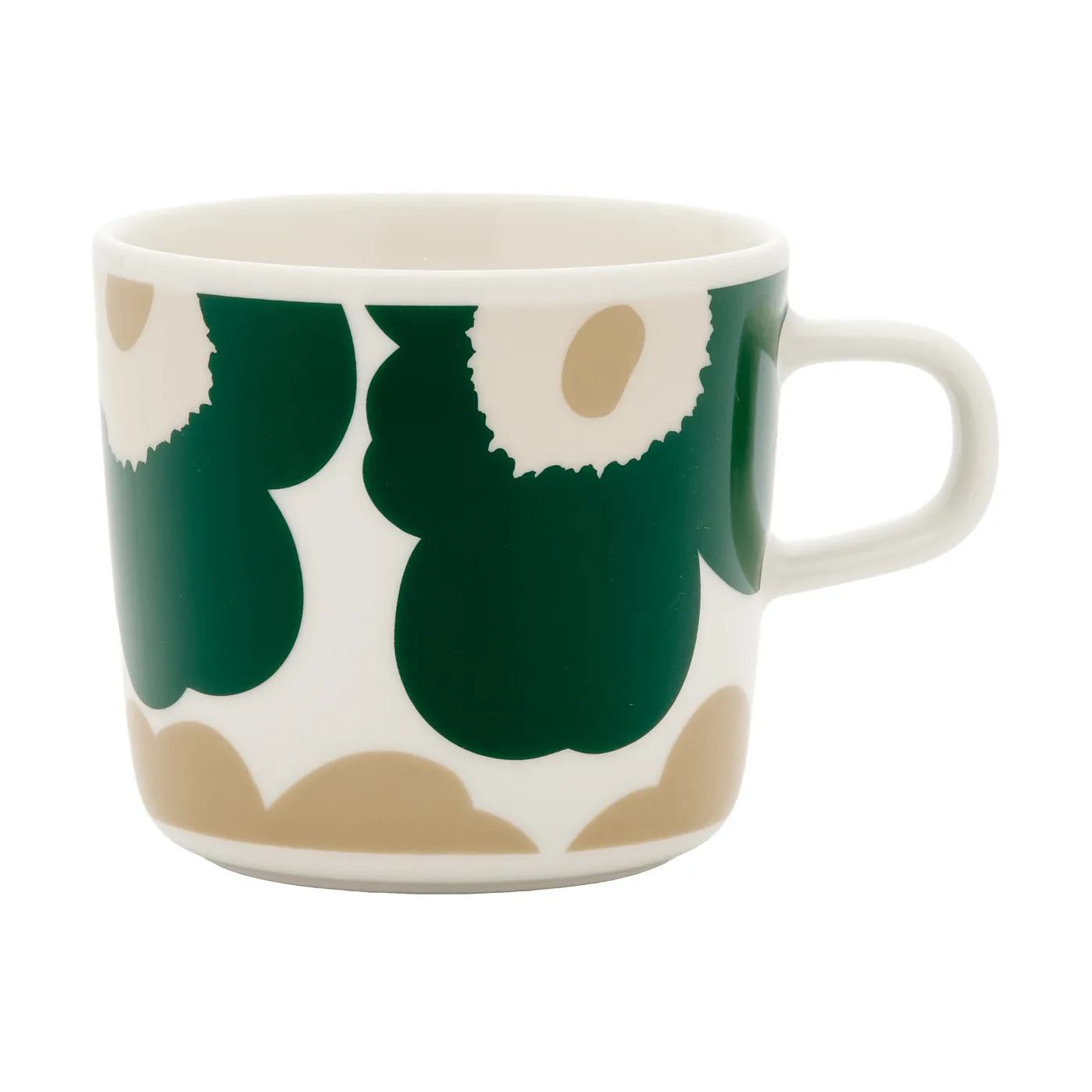 Unikko kaffekop 20 cl, White-dark green-beige-light sand Marimekko