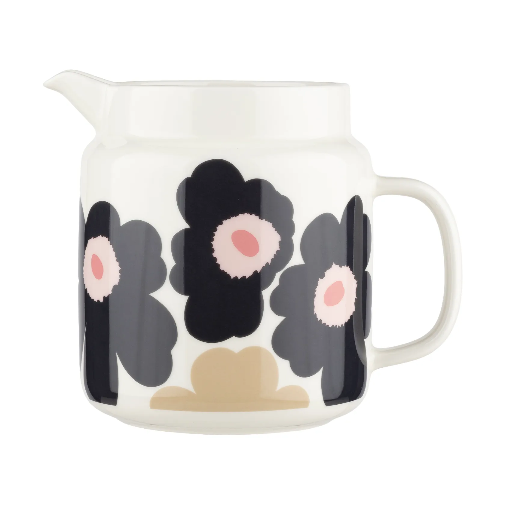 Unikko kande 1,25 l, Off white-charcoal-sand-pink Marimekko