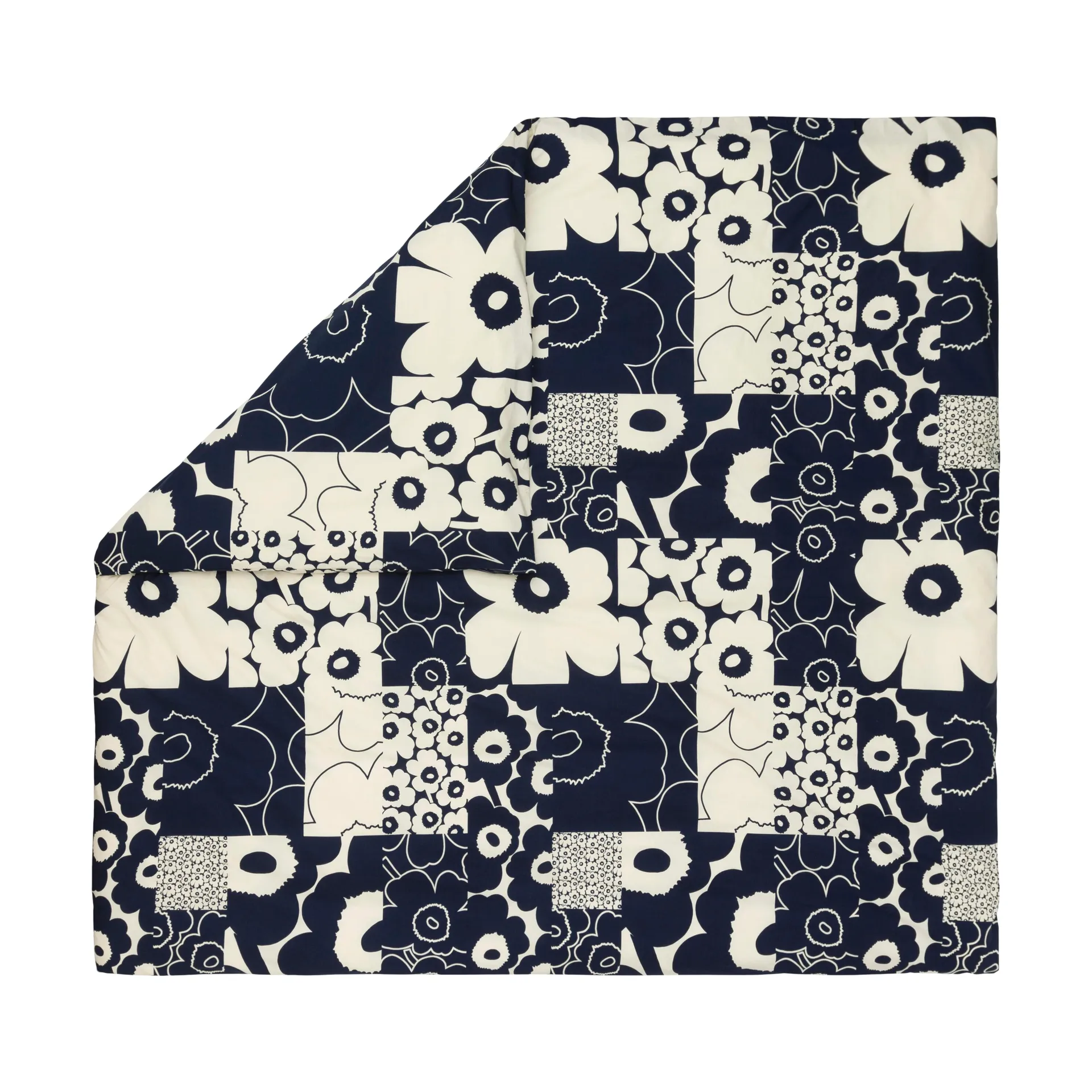 Unikko kollaasi dynebetræk 240x220 cm, Off-white-dark blue Marimekko