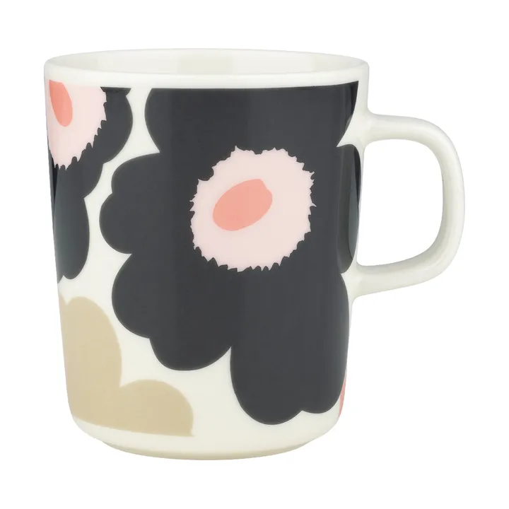 Unikko krus 25 cl - Off white-charcoal-sand-pink - Marimekko