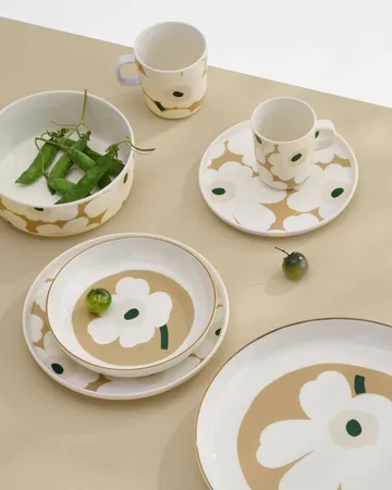 Unikko krus 25 cl - White-beige-lys sand-mørkegrøn - Marimekko
