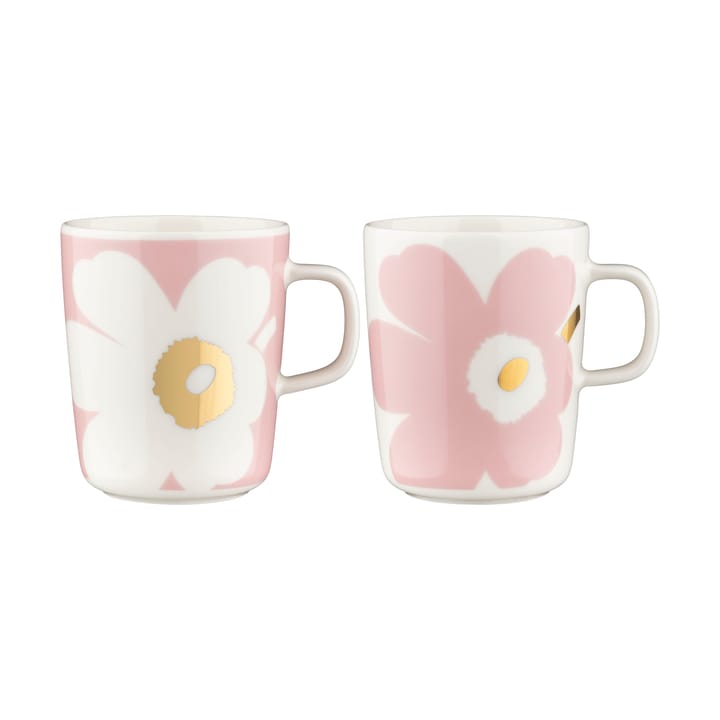 Unikko krus 2,5 dl 2-pak - White-Light pink-gold - Marimekko