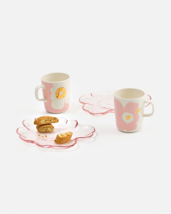 Unikko krus 2,5 dl 2-pak, White-Light pink-gold Marimekko