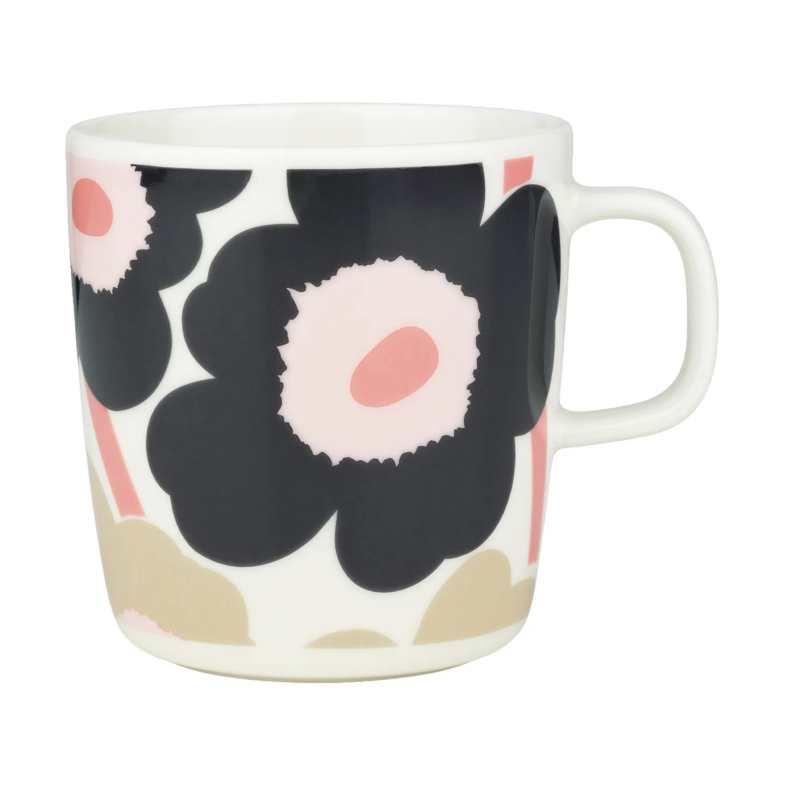 Unikko krus 40 cl, Off white-charcoal-sand-pink Marimekko