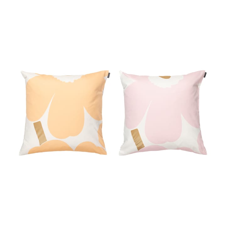 Unikko pudebetræk 50x50 cm 2 dele - White-Light pink-apricot - Marimekko