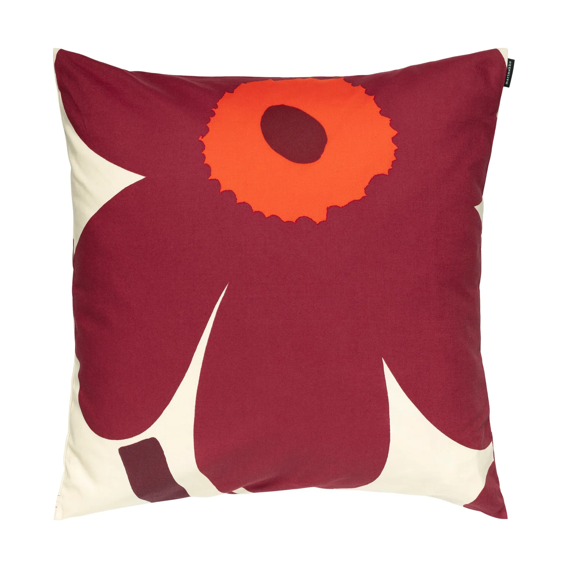 Unikko pudebetræk 50x50 cm, Vanilla-burgundy-red Marimekko