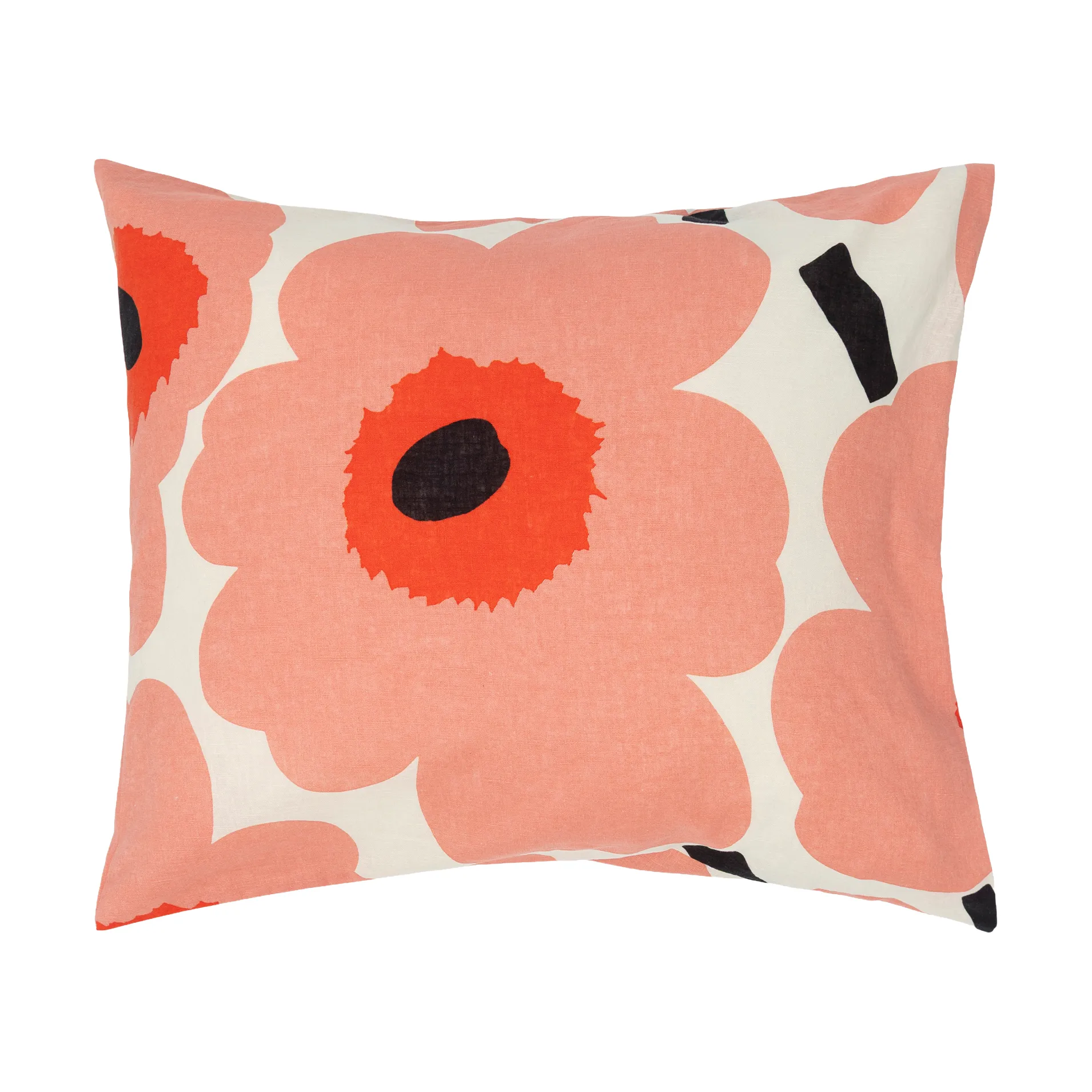 Unikko pudebetræk 50x60 cm, Off white-coral-orange red-charcoal Marimekko