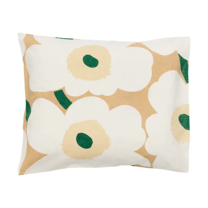 Unikko pudebetræk 50x60 cm - Sand-off white-hay-emerald - Marimekko