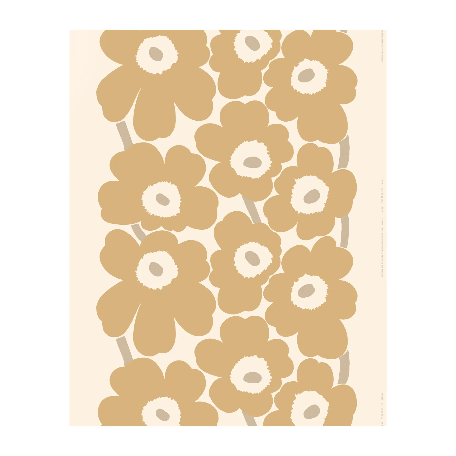 Unikko satinstof, Beige Marimekko