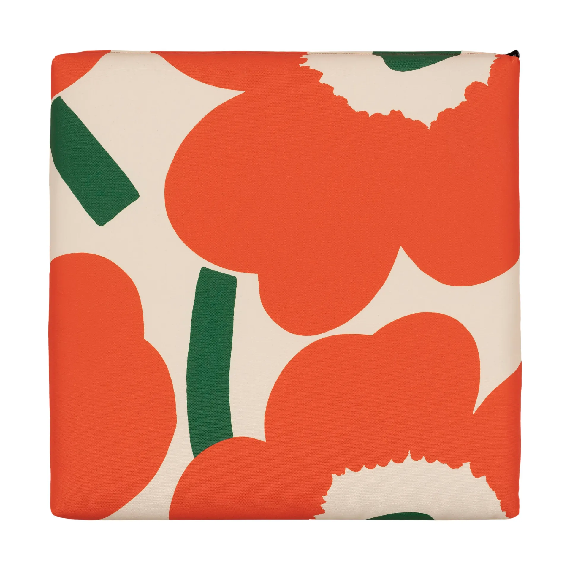 Unikko sædehynde 40x40 cm, Cotton-orange-green Marimekko