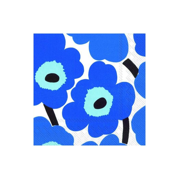 Unikko servietter 33x33 cm 20-pak - Blå - Marimekko