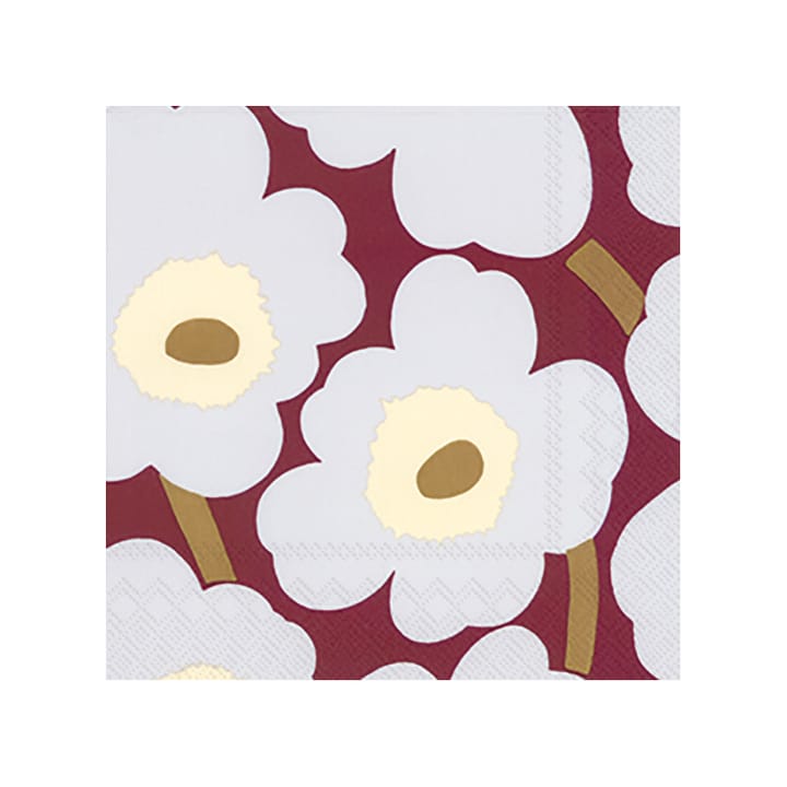 Unikko servietter 33x33 cm 20-pak - Bordeaux - Marimekko