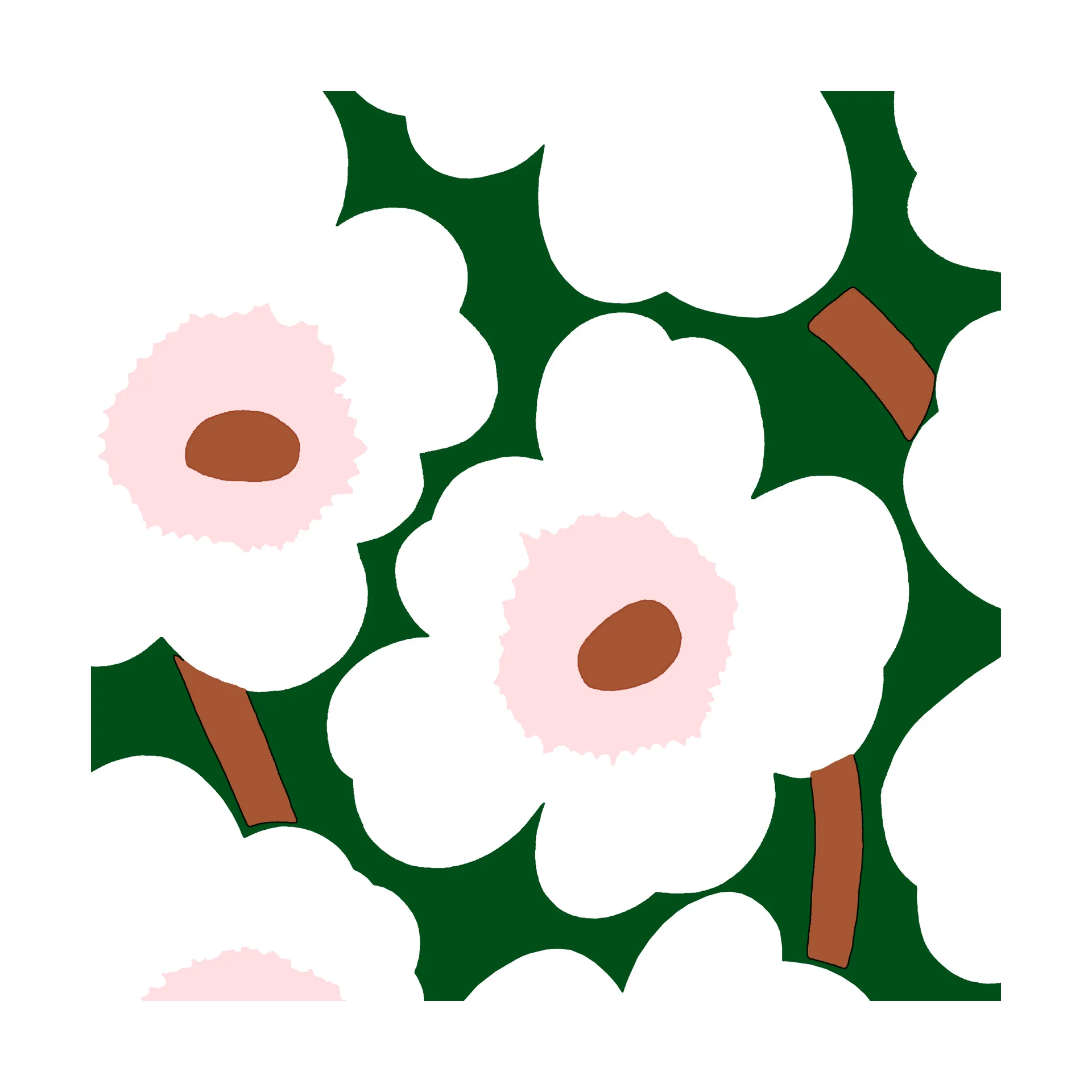 Unikko servietter 33x33 cm 20-pak, Dark green Marimekko