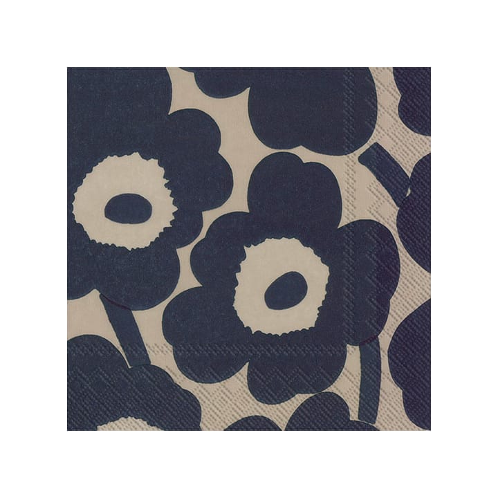 Unikko servietter 33x33 cm 20-pak - Linen/Blue - Marimekko