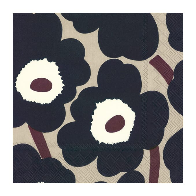 Unikko servietter 33x33 cm 20-pak - Linen/Blue - Marimekko