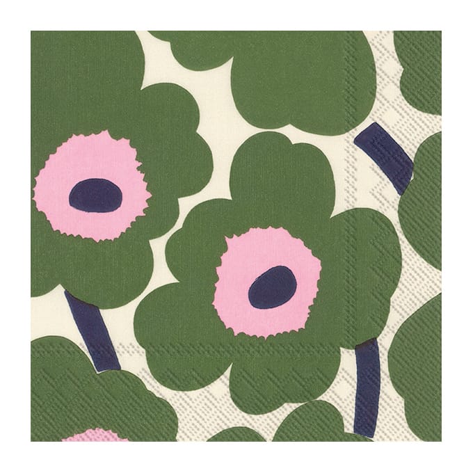 Unikko servietter 33x33 cm 20-pak - Mørkegrøn - Marimekko